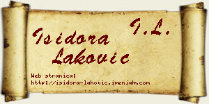 Isidora Laković vizit kartica